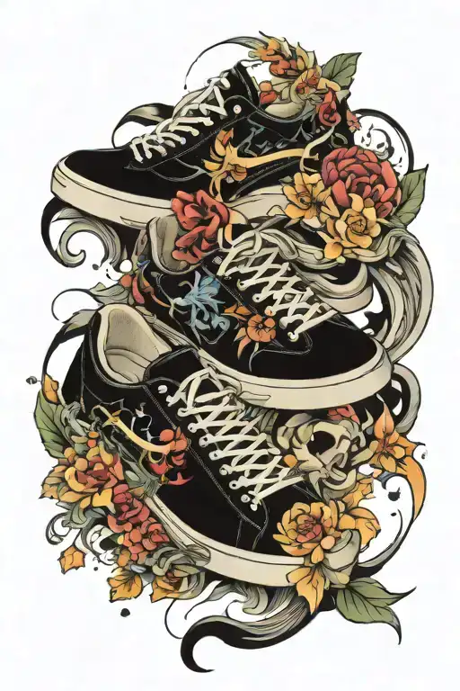 Fashion sneaker emerging tattoo design idea