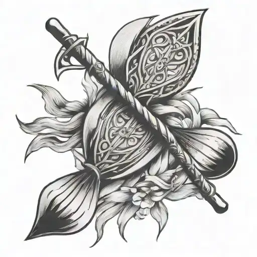 oars intertwinned  tattoo design idea