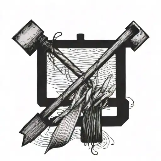 oars intertwinned and the number 683 tattoo design idea