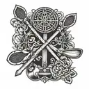 oars intertwinned  tattoo design idea