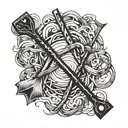oars intertwinned  tattoo design idea