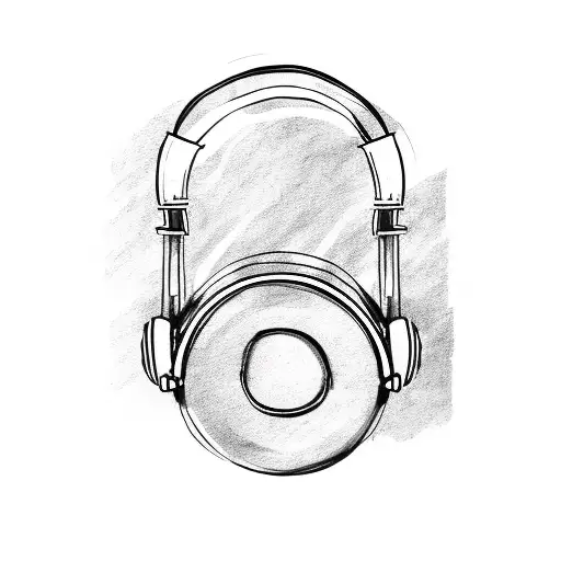 a cute dj frog wearing a headphone tattoo design idea