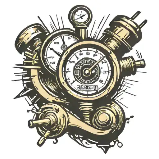 speedometer needle pointing tattoo design idea