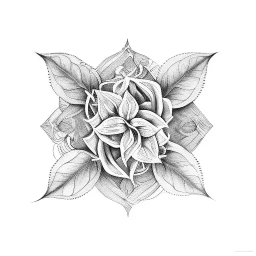 philodendron tattoo design idea