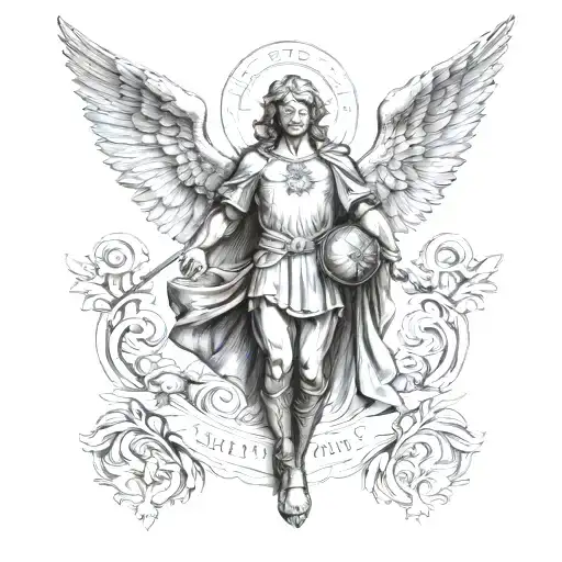 saint michael archangel tattoo design idea