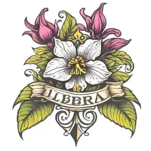 libra birth   flower   tattoo design idea