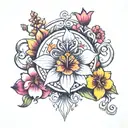 libra birth   flower   tattoo design idea
