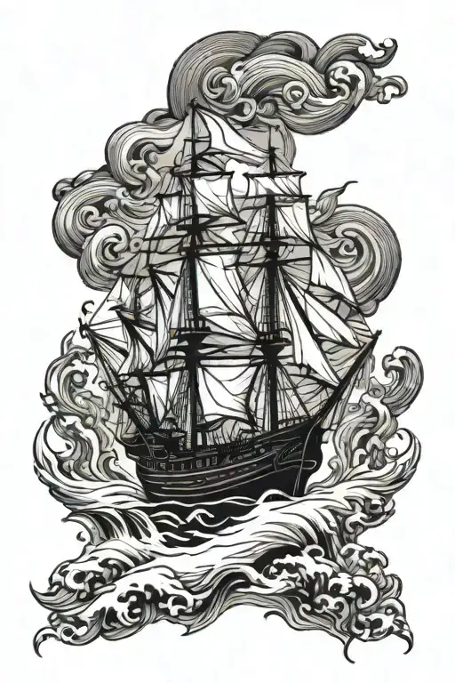 ocean and Amsterdam and Stockholm tattoo design idea