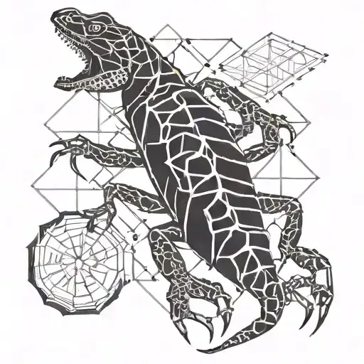 corocdile mix scorpion tattoo design idea
