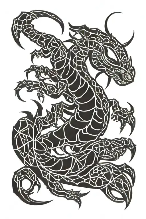 scorpion corocdile tattoo design idea