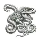 corocdile mix scorpion tattoo design idea