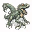 corocdile mix scorpion tattoo design idea