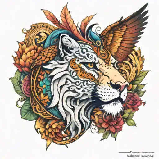 Chimera from greek mythology but it is a mix of a pheasant, dragon and lion  tattoo design idea
