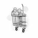 Shopping cart hanging in ballons tattoo design idea