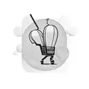 Shopping cart hanging in ballons tattoo design idea