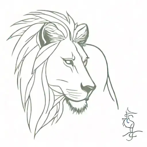 Half horse and half lion face  front tattoo design idea