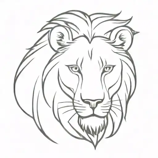 Half horse half lion head front tattoo design idea