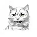 yakuza calico cat looking mean  tattoo design idea