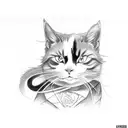 yakuza calico cat looking mean  tattoo design idea