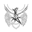 phoenix with breast cancer ribbon and phrase fight like a girl tattoo design idea