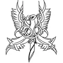 phoenix with breast cancer ribbon and phrase fight like a girl tattoo design idea