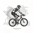 A minimalist geometric design representing the three disciplines of a triathlon (swimming, biking, running) tattoo design idea