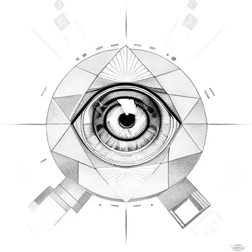 Eye of Providence and kind of cctv like camera meaning big brother is watching you tattoo design idea