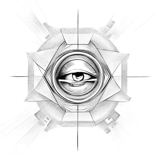 Eye of Providence and kind of cctv like camera meaning big brother is watching you tattoo design idea