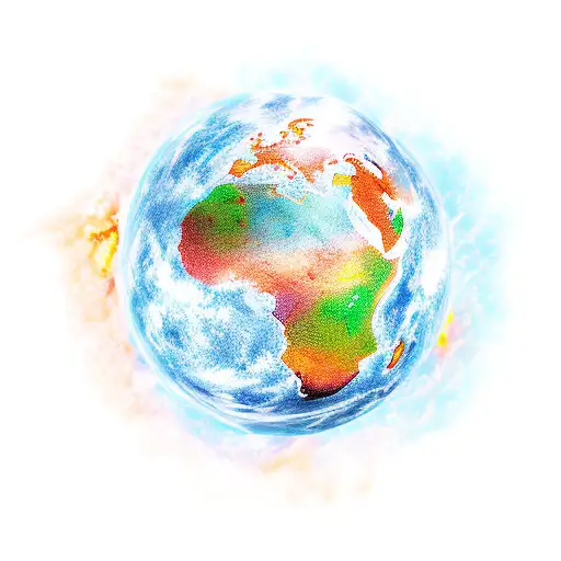 all classical elements fire, water, air, earth in cool mix tattoo design idea