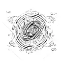 all classical elements fire, water, air, earth in cool mix tattoo design idea