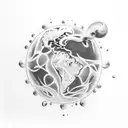 all classical elements fire, water, air, earth in cool mix tattoo design idea