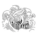 waterfalls with some respect to rap and family tattoo design idea
