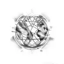 all classical elements fire, water, air, earth in cool mix tattoo design idea