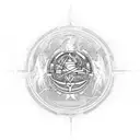 all classical elements fire, water, air, earth in cool mix tattoo design idea