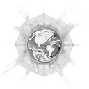 all classical elements fire, water, air, earth in cool mix tattoo design idea