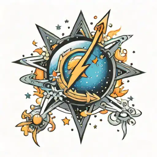 Name "Nova" space themed tattoo design  tattoo design idea