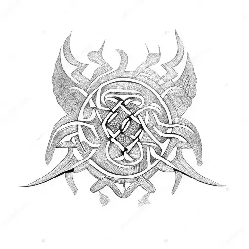 Celtic phoenix sleeve  tattoo design idea