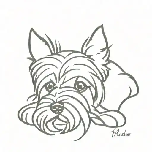 a yorkie dog tattoo design idea