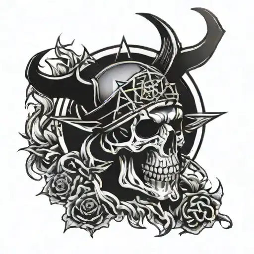 rebel, outcast, Satanism,  tattoo design idea