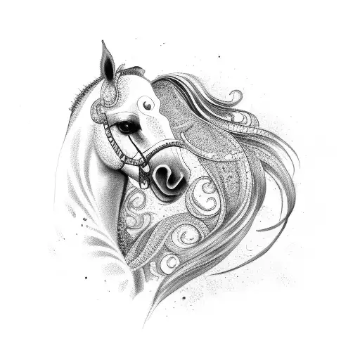 horse jumping  tattoo design idea
