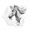 horse jumping  tattoo design idea