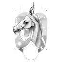 horse jumping minimalist  tattoo design idea