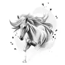 horse jumping minimalist  tattoo design idea