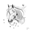 horse jumping minimalist  tattoo design idea