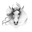 horse jumping minimalist  tattoo design idea