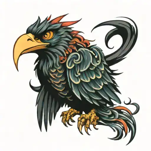 phoenix angry  tattoo design idea