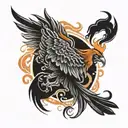 phoenix angry  tattoo design idea