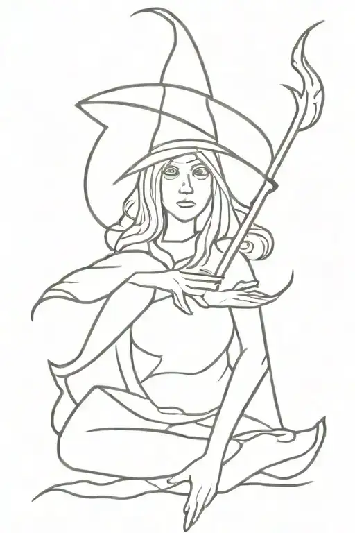 Witch tattoo design idea