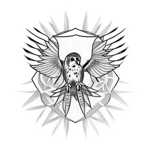 kestrel roses tattoo design idea