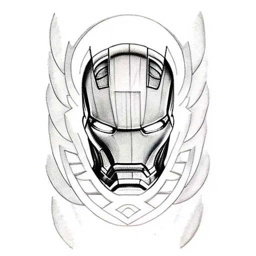 devil ironman face tattoo design idea